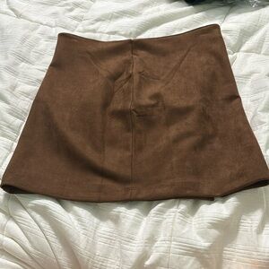 Brown mini skirt